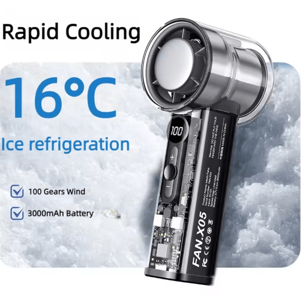 Portable Handheld Cooling Fan Rechargeable High Speed Mini Fan 0