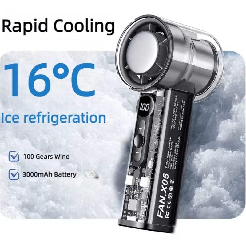 Portable Handheld Cooling Fan Rechargeable High Speed Mini Fan 0