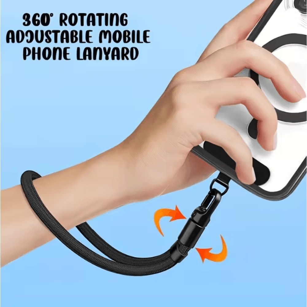 Adjustable Phone Lanyard Strap Clip Holder For Crossbody Neck And Wrist Carry 0