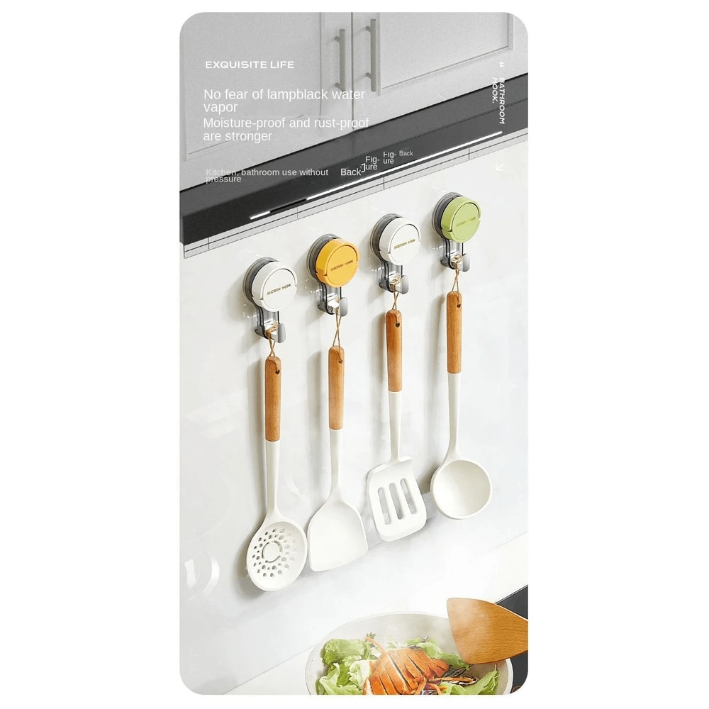 Strong Suction Hooks No Drill Vacuum Adhesive Wall Hooks For Bathroom And Kitchen 0