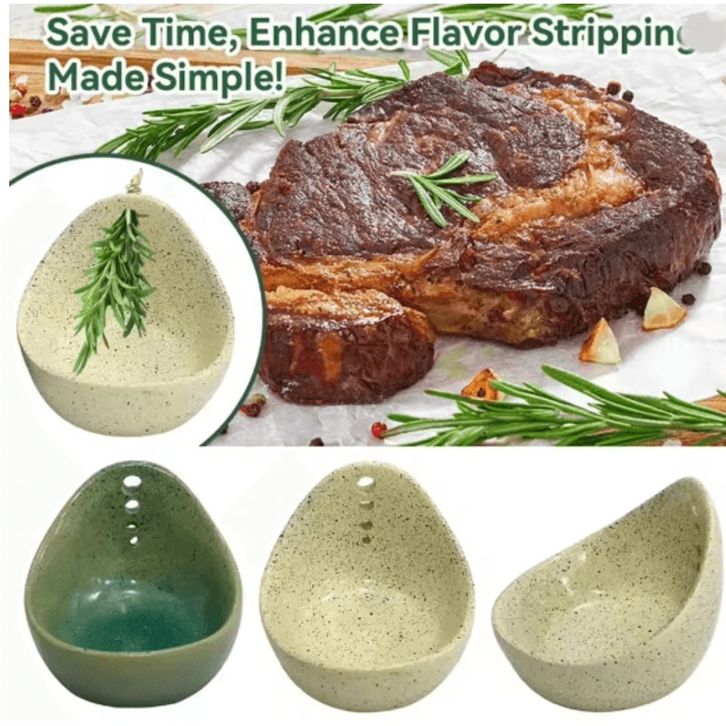 Pottery Herb Stripper Bowl Vegetable Leaf Remover For Easy Kitchen Prep 1