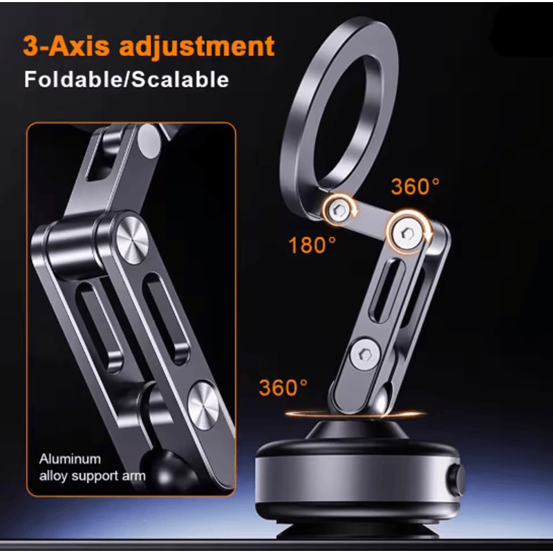 Magnetic Phone Holder Vacuum Suction Rotating Stand For Car And Home Use 1