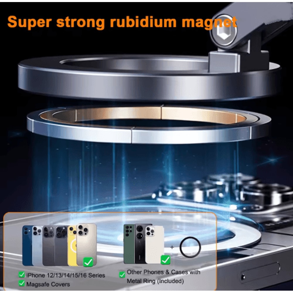 Magnetic Phone Holder Vacuum Suction Rotating Stand For Car And Home Use 2