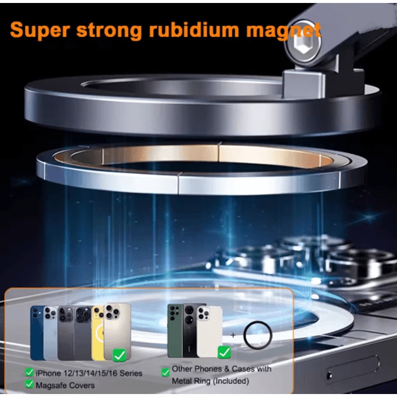 Magnetic Phone Holder Vacuum Suction Rotating Stand For Car And Home Use 2