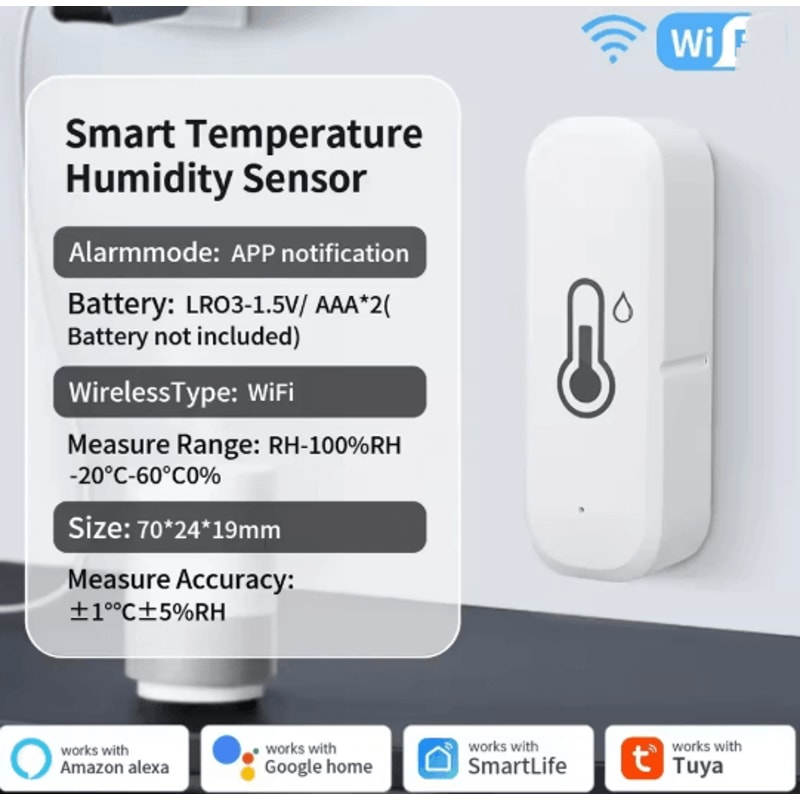 Smart WiFi Temperature And Humidity Sensor ZigBee Indoor Hygrometer Thermometer 3