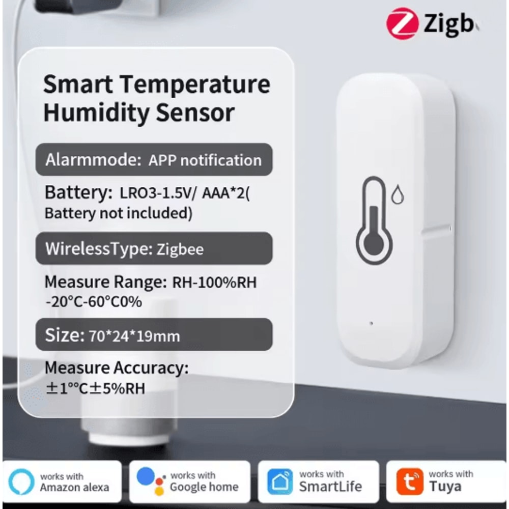 Smart WiFi Temperature And Humidity Sensor ZigBee Indoor Hygrometer Thermometer 4