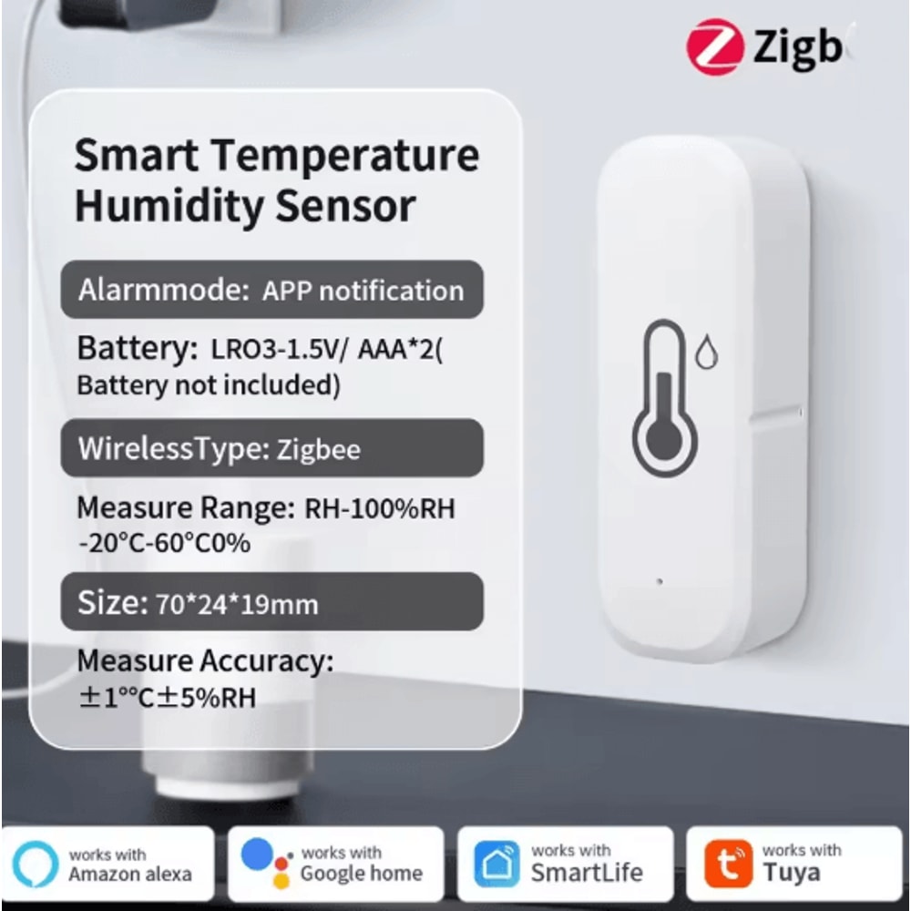Smart WiFi Temperature And Humidity Sensor ZigBee Indoor Hygrometer Thermometer 5