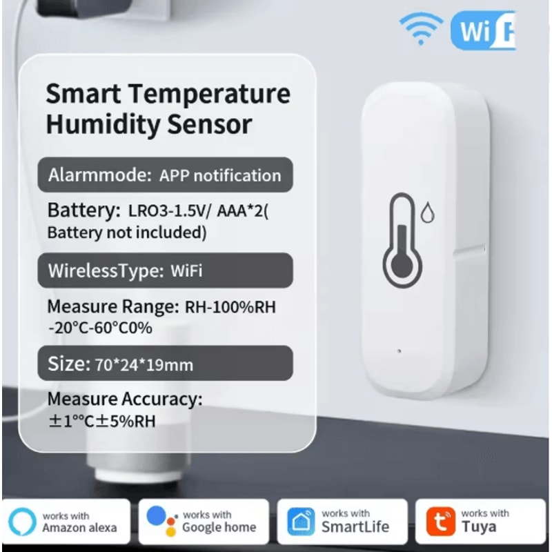 Smart WiFi Temperature And Humidity Sensor ZigBee Indoor Hygrometer Thermometer 6