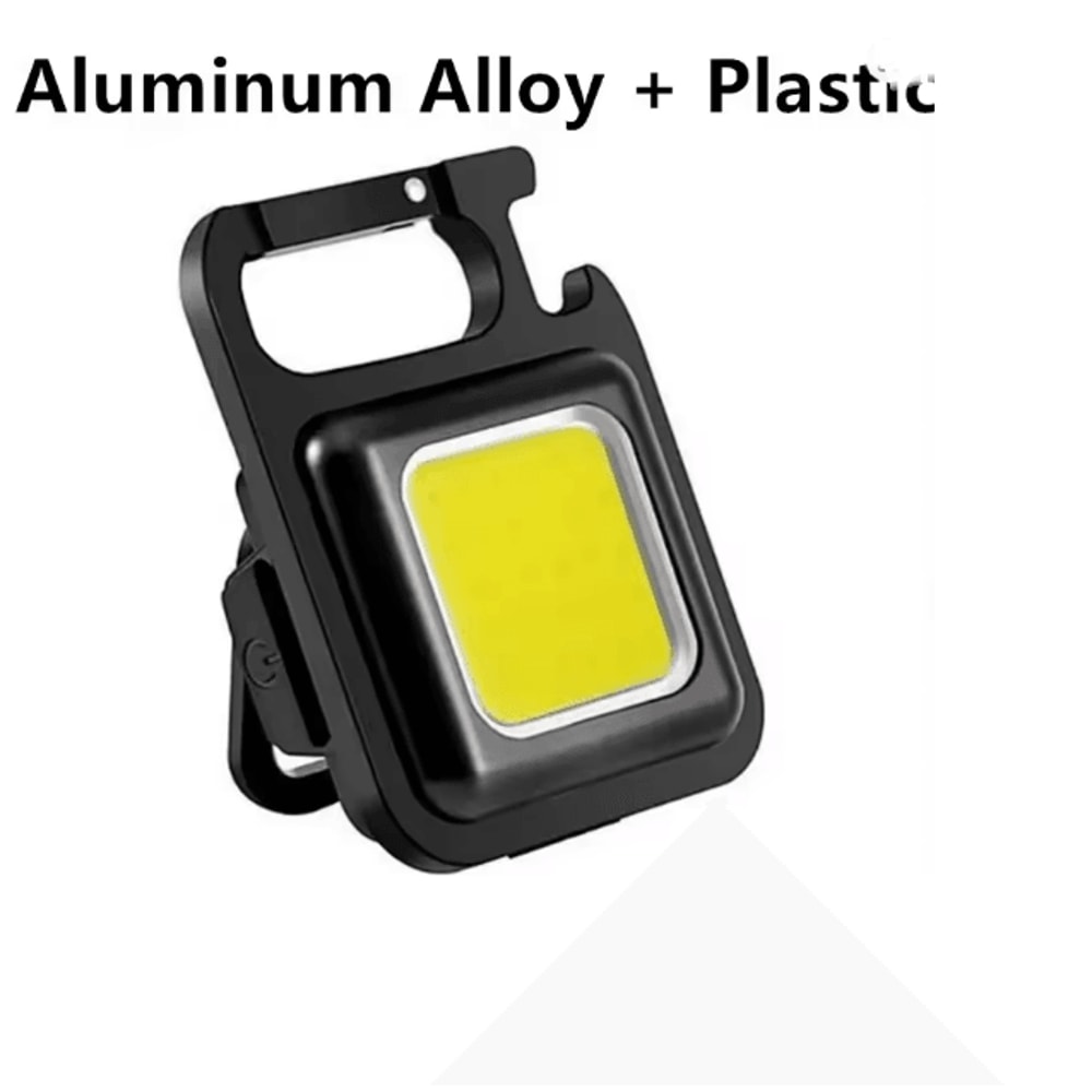 Mini LED Flashlight Keychain USB Rechargeable COB Camping Work Light 4