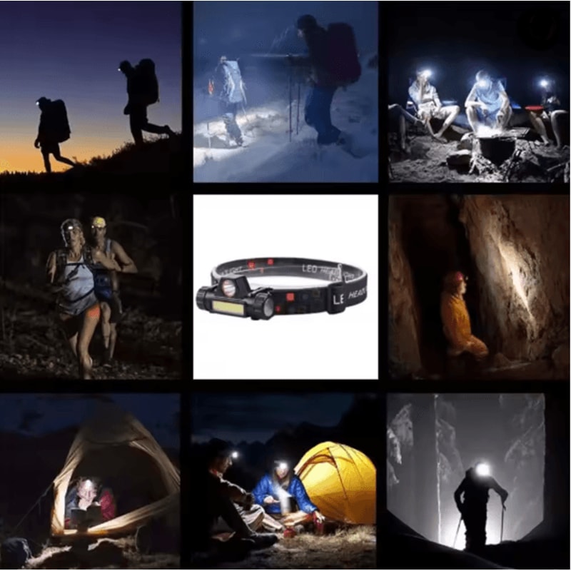 Rechargeable COB LED Headlamp Magnetic Waterproof Outdoor Head Torch 3