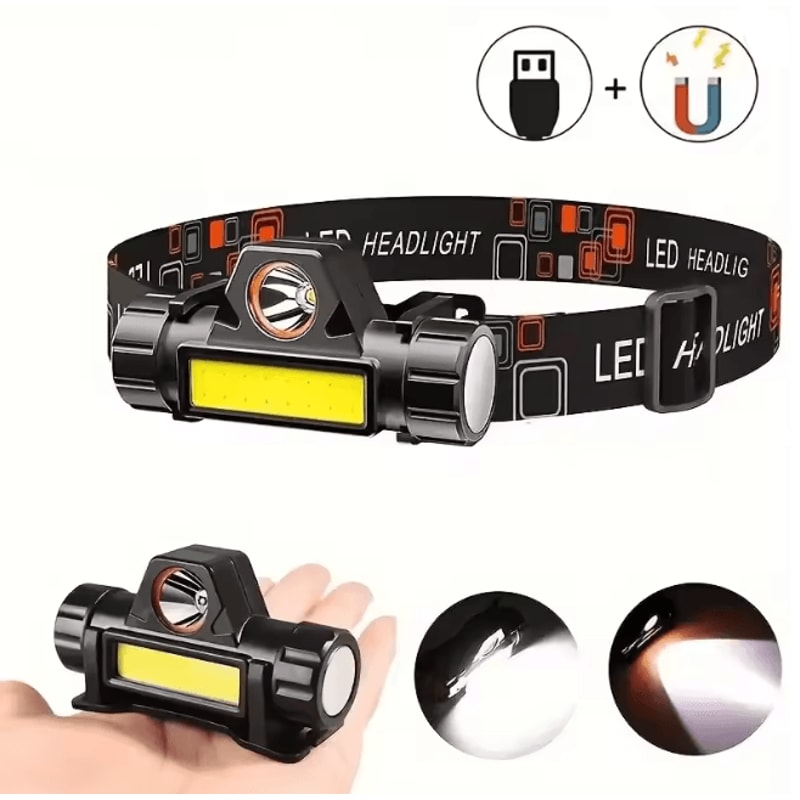 Rechargeable COB LED Headlamp Magnetic Waterproof Outdoor Head Torch 4