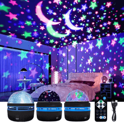led starry night projector lamp with rotating moon light and remote control