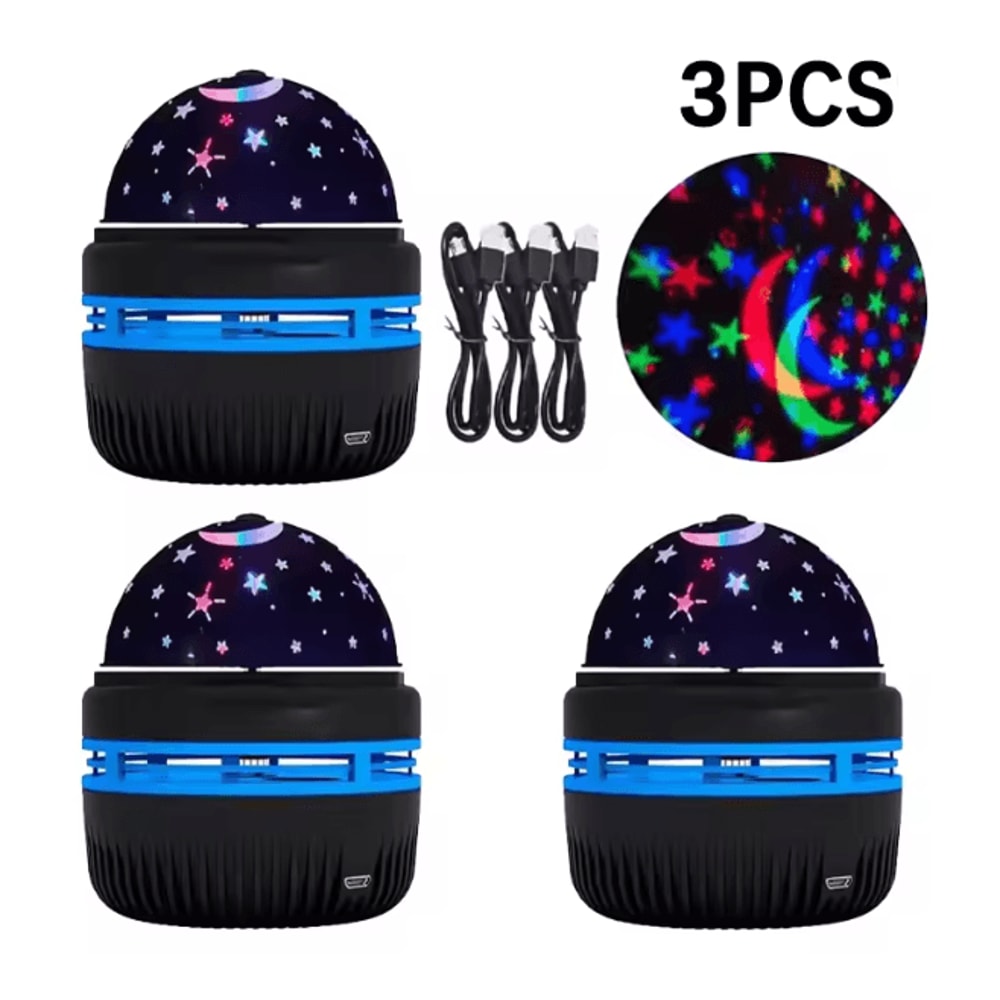 LED Starry Night Projector Lamp With Rotating Moon Light And Remote Control 8
