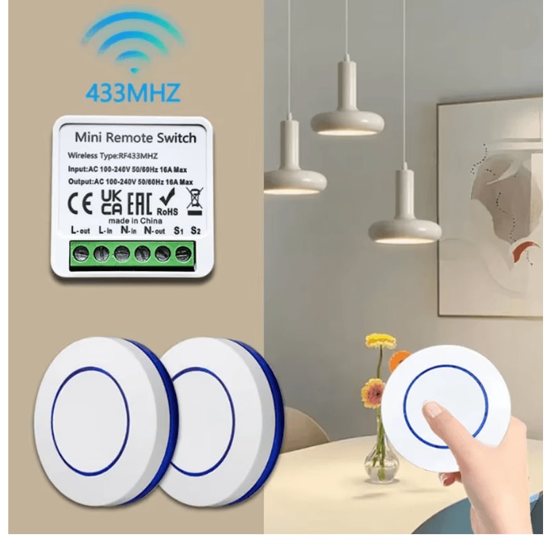 Wireless Remote Light Switch 433MHz Smart Control Module For Home DIY 0