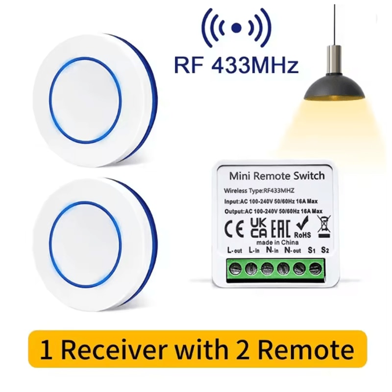 Wireless Remote Light Switch 433MHz Smart Control Module For Home DIY 10