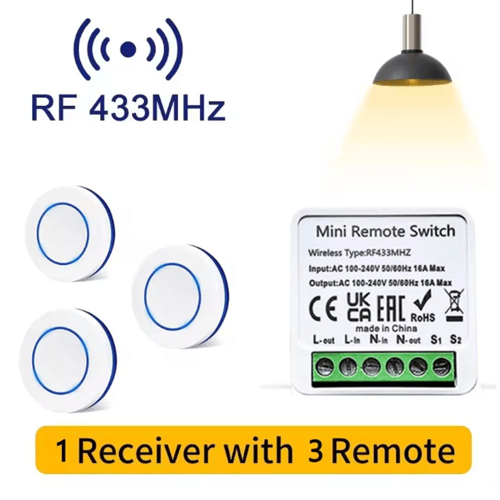 Wireless Remote Light Switch 433MHz Smart Control Module For Home DIY 11