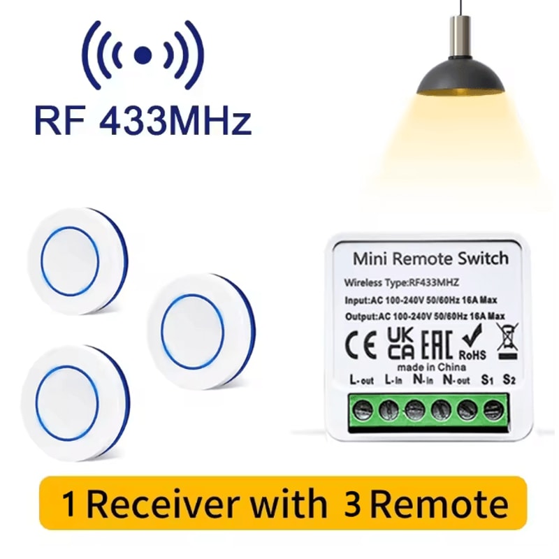 Wireless Remote Light Switch 433MHz Smart Control Module For Home DIY 11