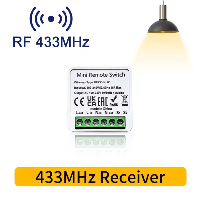Wireless Remote Light Switch 433MHz Smart Control Module For Home DIY 12