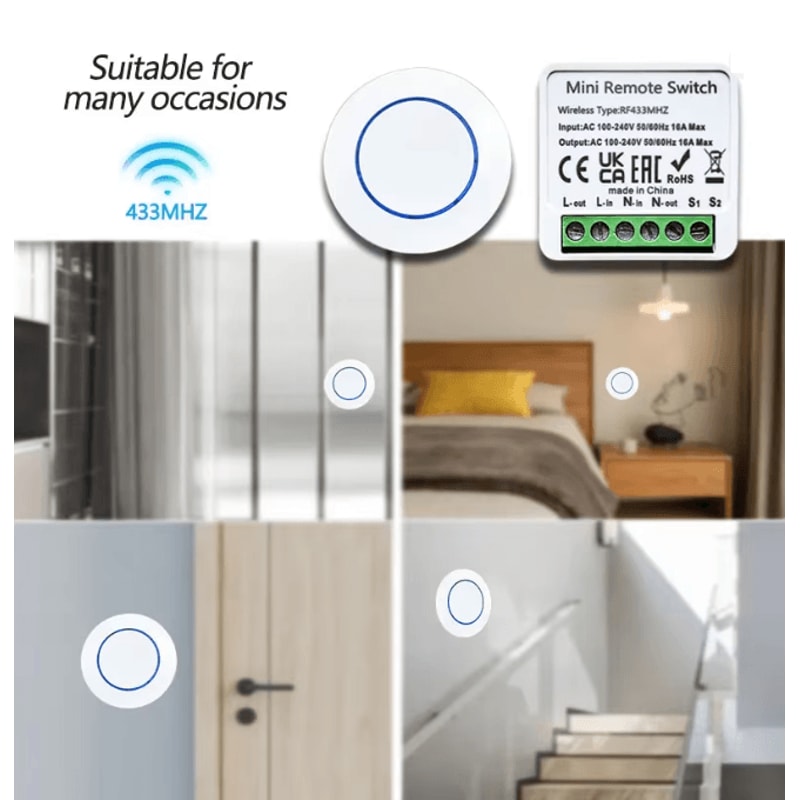 Wireless Remote Light Switch 433MHz Smart Control Module For Home DIY 1