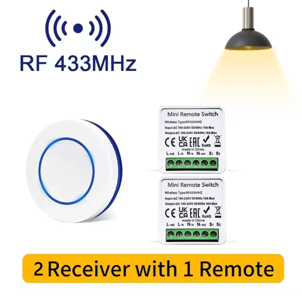 Wireless Remote Light Switch 433MHz Smart Control Module For Home DIY 6