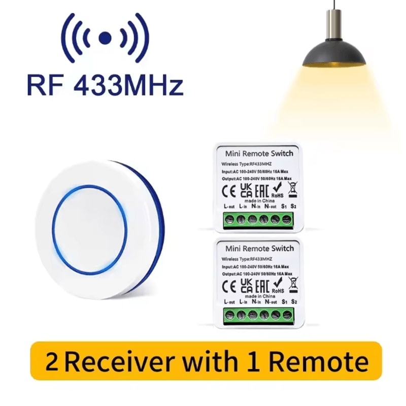 Wireless Remote Light Switch 433MHz Smart Control Module For Home DIY 6