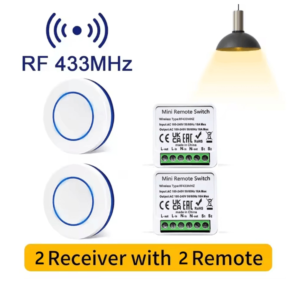 Wireless Remote Light Switch 433MHz Smart Control Module For Home DIY 8