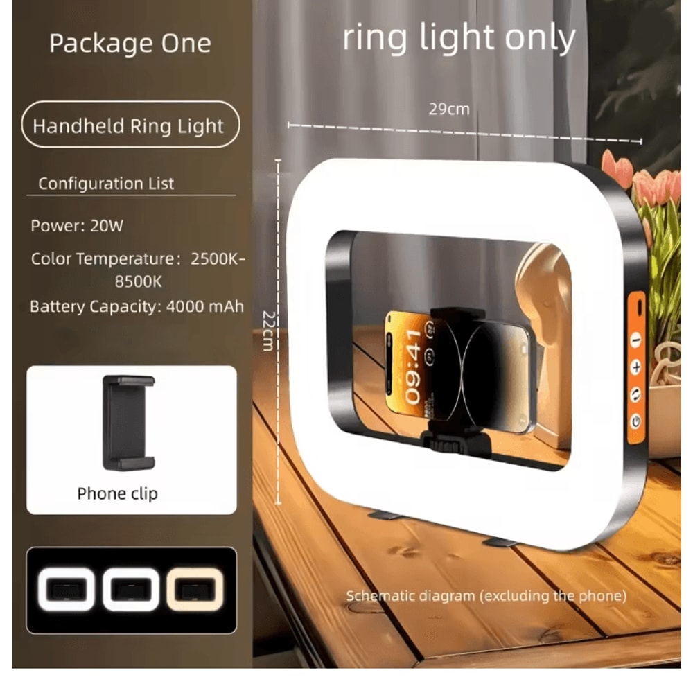 Portable LED Ring Fill Light USB Rechargeable Selfie Light For Phone And Makeup 4