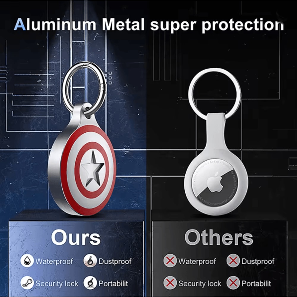 Waterproof AirTag Keychain Aluminum Case Secure Holder For Keys Pets And Luggage 0