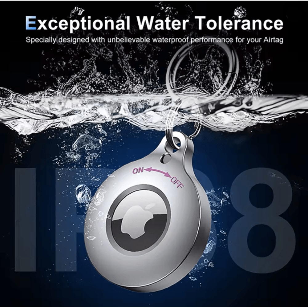 Waterproof AirTag Keychain Aluminum Case Secure Holder For Keys Pets And Luggage 2