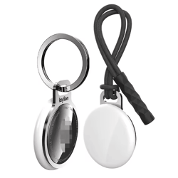slim aluminum airtag holder with lanyard invisible keychain case