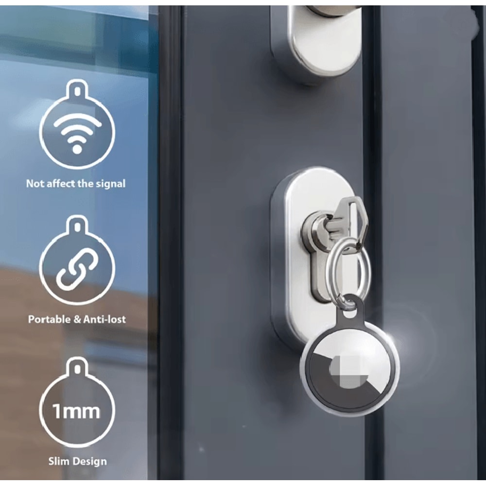 Slim Aluminum AirTag Holder With Lanyard Invisible Keychain Case 1