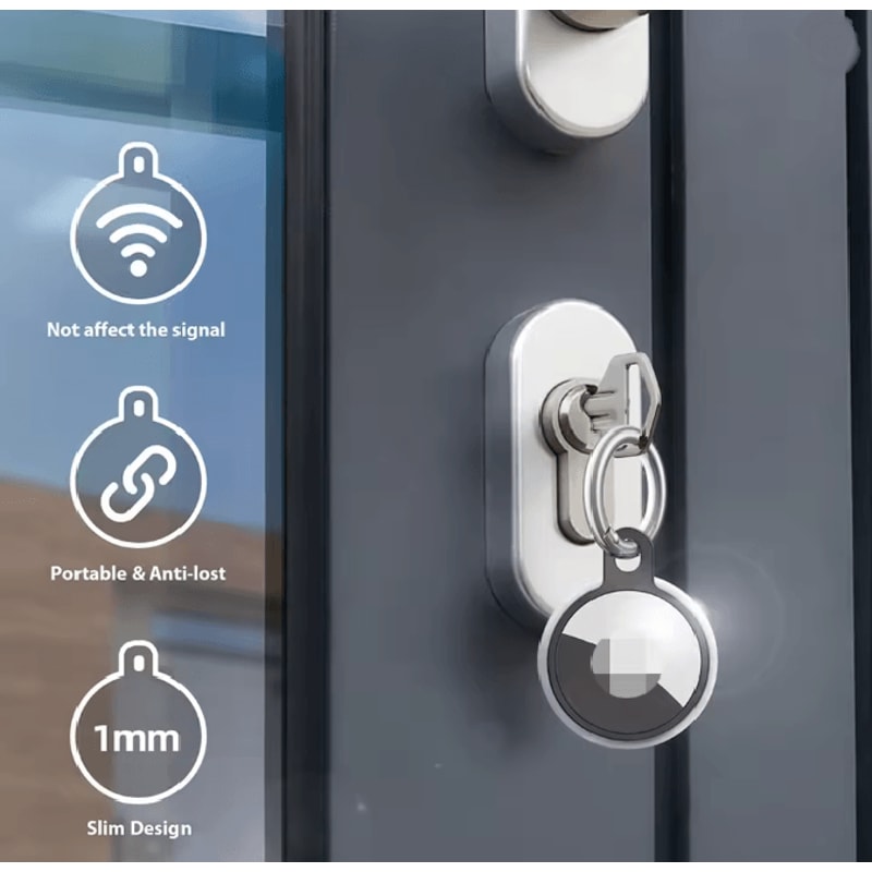 Slim Aluminum AirTag Holder With Lanyard Invisible Keychain Case 1