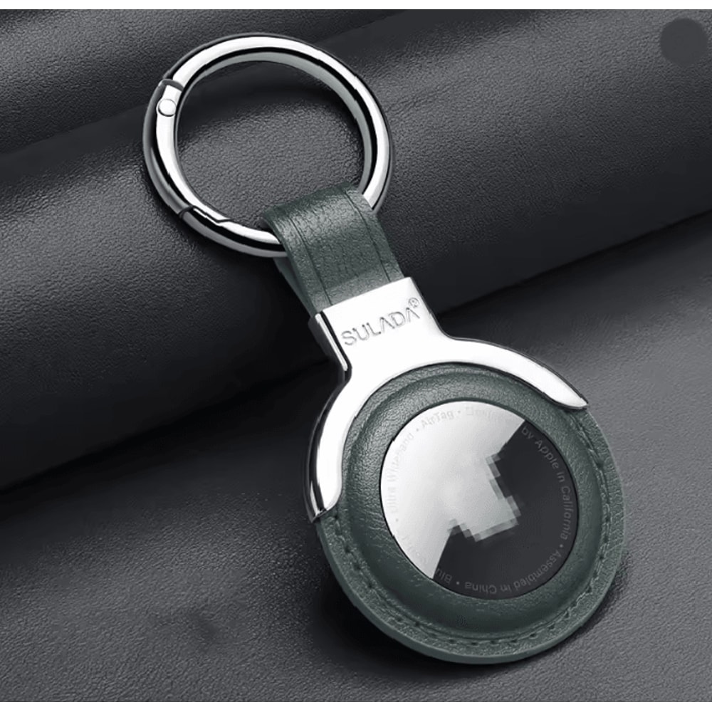 Leather AirTag Case With Keychain Protective Holder For Keys Bags And Pets 8