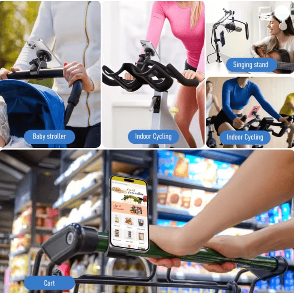 Universal Magnetic Phone Holder Heavy Duty Clamp Mount 360 Degree Rotation 3