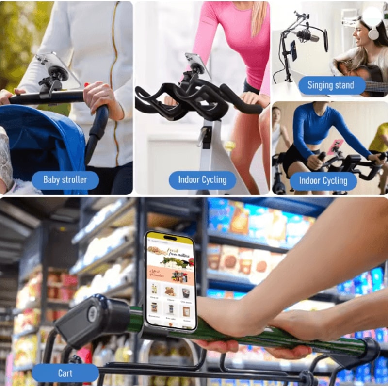 Universal Magnetic Phone Holder Heavy Duty Clamp Mount 360 Degree Rotation 3