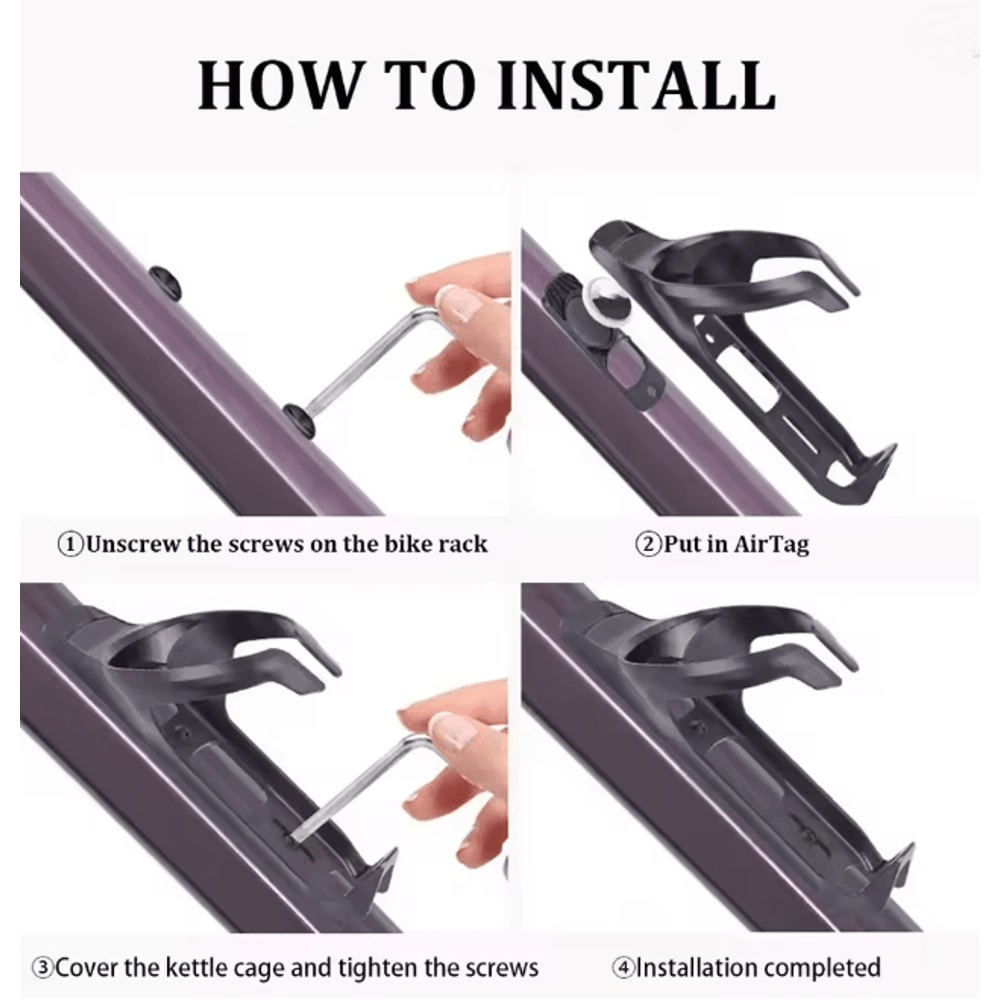 Hidden Airtag Bike Mount Water Bottle Holder Anti Theft Tracker Case 3