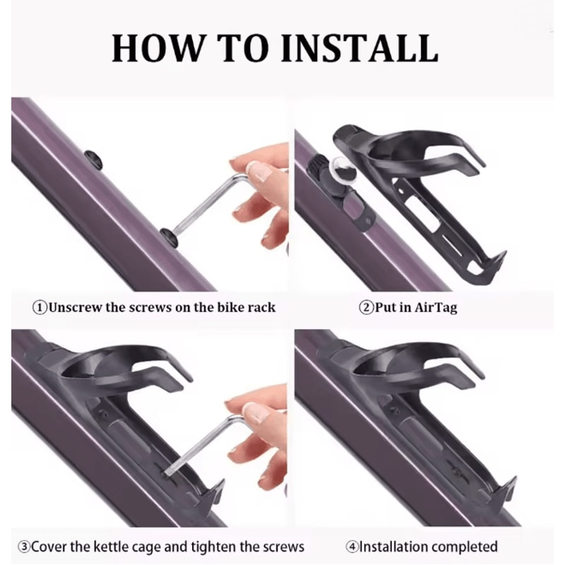 Hidden Airtag Bike Mount Water Bottle Holder Anti Theft Tracker Case 3