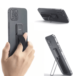 elastic phone grip strap with kickstand adhesive finger holder