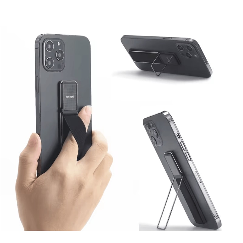 Elastic Phone Grip Strap With Kickstand Adhesive Finger Holder 0