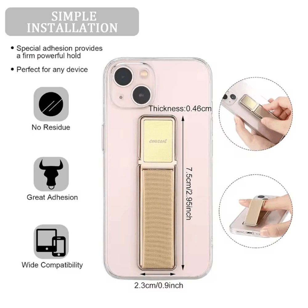 Elastic Phone Grip Strap With Kickstand Adhesive Finger Holder 1