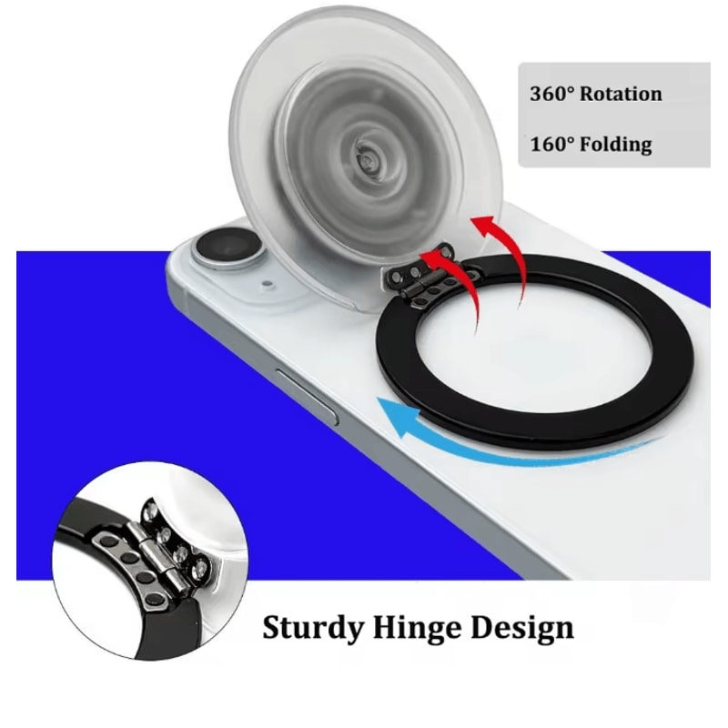 Magnetic Phone Grip Holder Adjustable Stand Collapsible Ring 3
