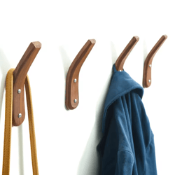 black walnut solid wood wall hook minimalist coat and key hanger