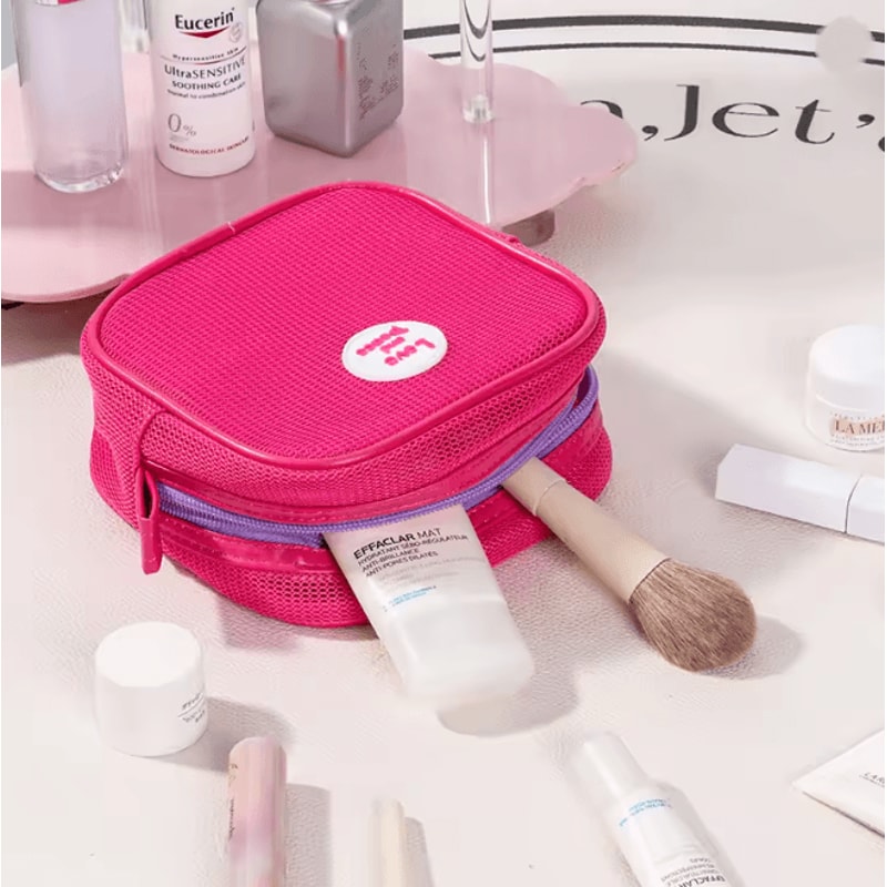 Portable Mesh Cosmetic Bag Zipper Makeup Storage Pouch 0