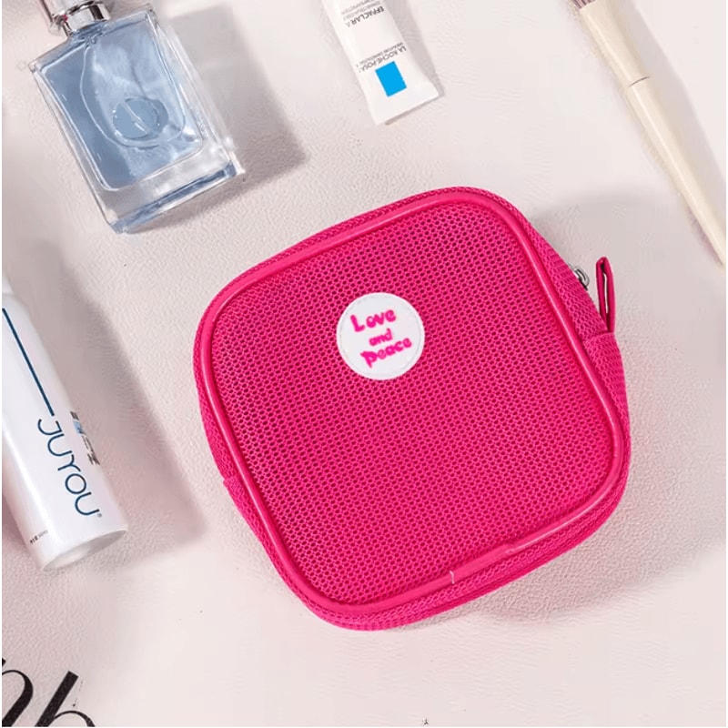 Portable Mesh Cosmetic Bag Zipper Makeup Storage Pouch 2