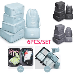 6 piece travel packing cubes luggage organizer set