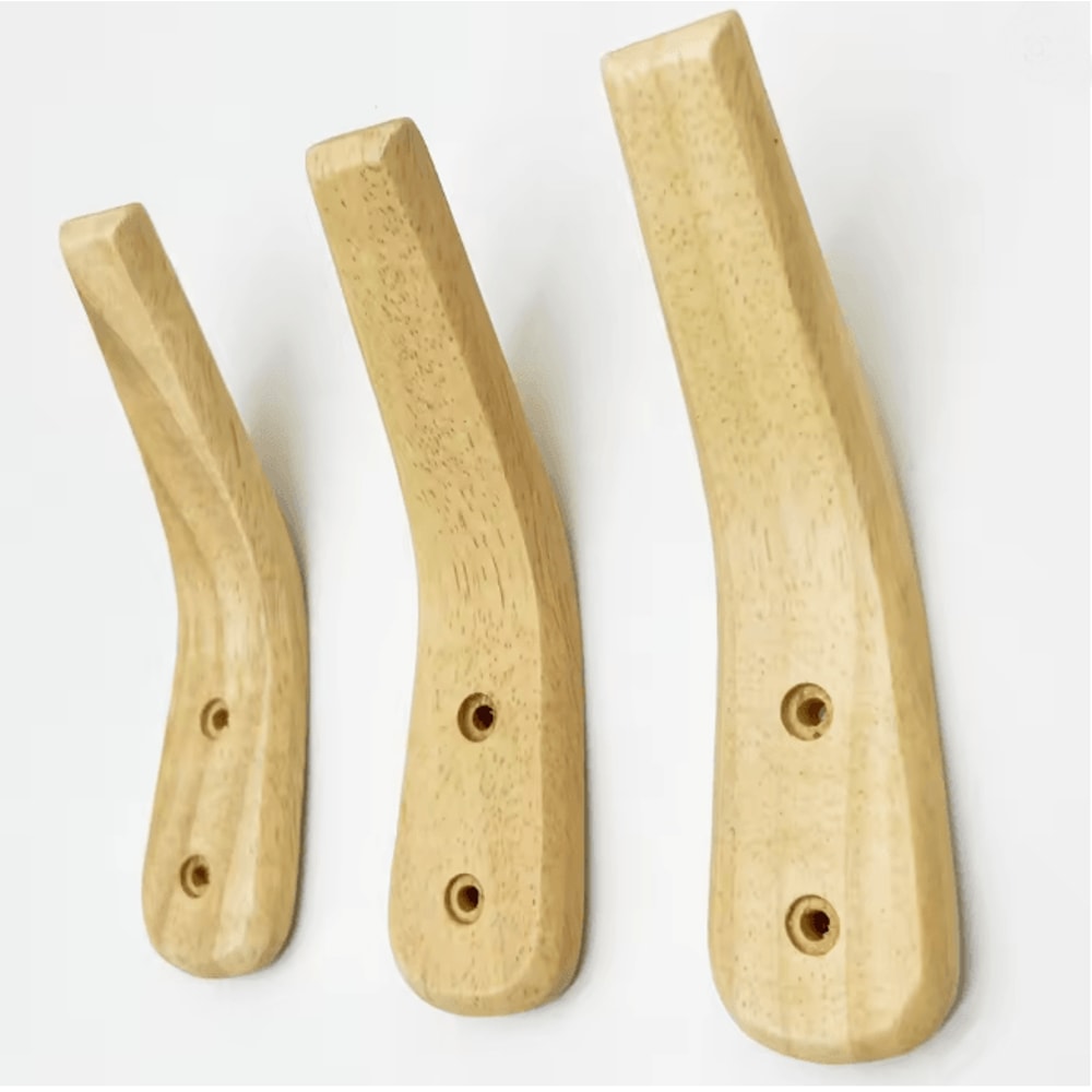 Solid Wood Wall Hook Coat Rack Key And Door Hanger 1