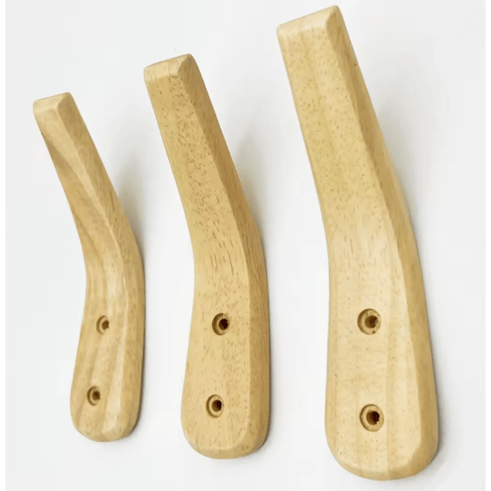 Solid Wood Wall Hook Coat Rack Key And Door Hanger 3