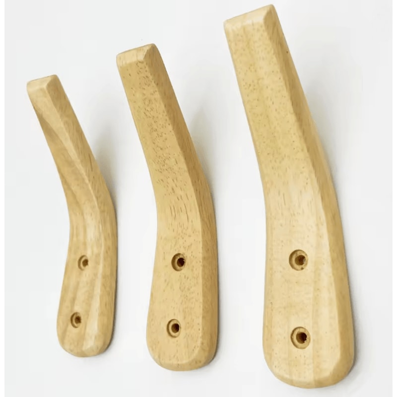 Solid Wood Wall Hook Coat Rack Key And Door Hanger 3