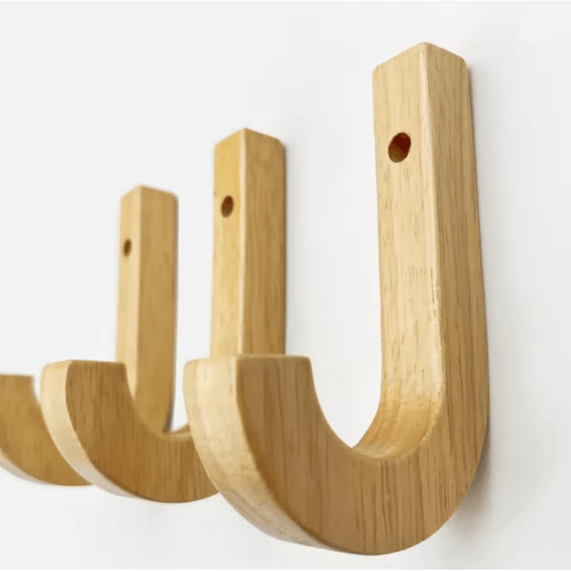 Solid Wood Wall Hook Coat Rack Key And Door Hanger 5