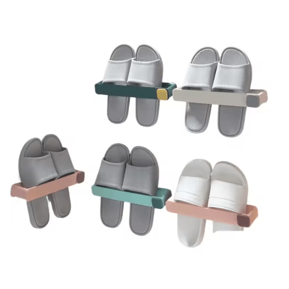 No Punch Bathroom Slipper Shelf Wall Mounted Shoe Rack 1